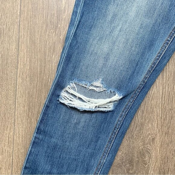 Free People Neon Blonde Siren High Rise Tapered Jeans Straight leg Distressed - Picture 7 of 13